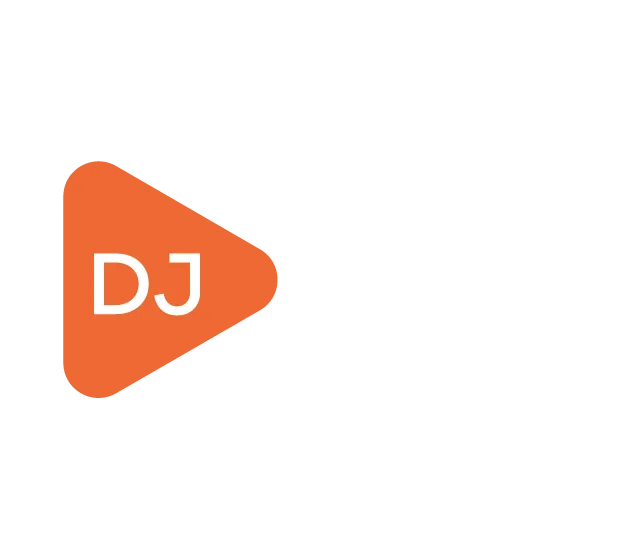 Visual abstracto de producción DJ y tecnología para eventos